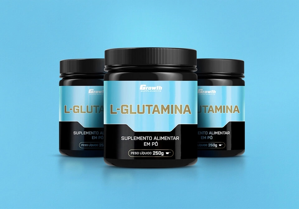 GROWTH SUPPLEMENTS - Imagem ilustrativa embalagens de glutamina