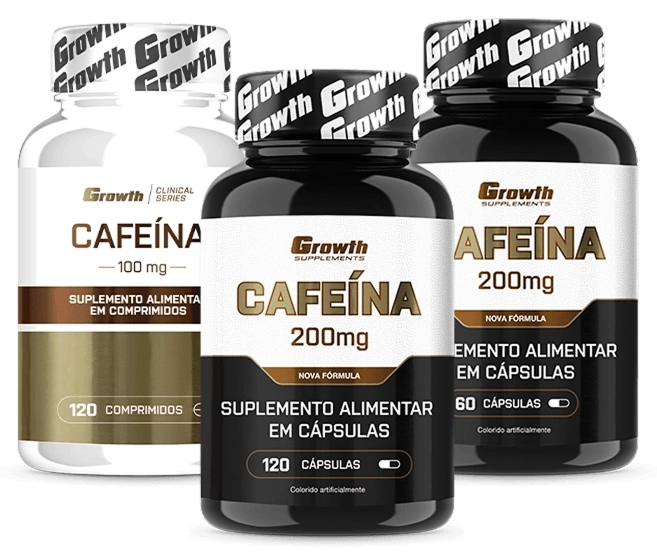 GROWTH SUPPLEMENTS - Imagem ilustrativa embalagens de cafeína