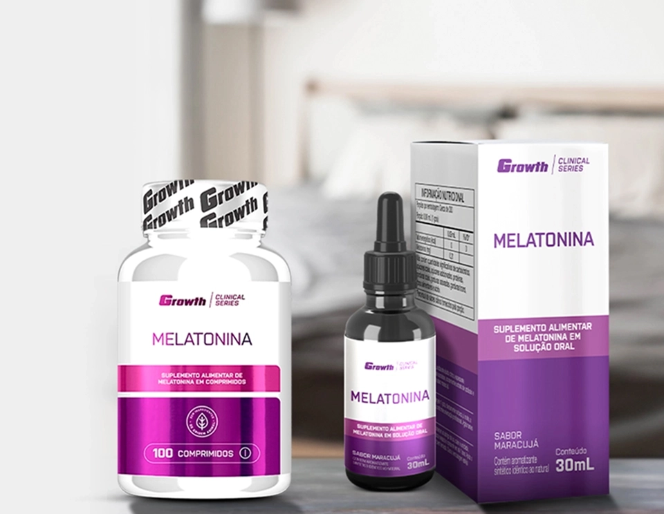 Melatonina 100 comprimidos e Melatonina 30Ml - Growth Supplements