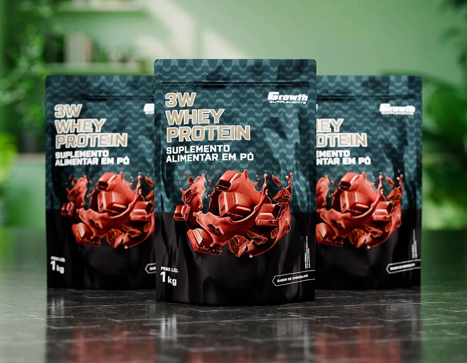 GROWTH SUPPLEMENTS - Imagem ilustrativa Whey protein 3W