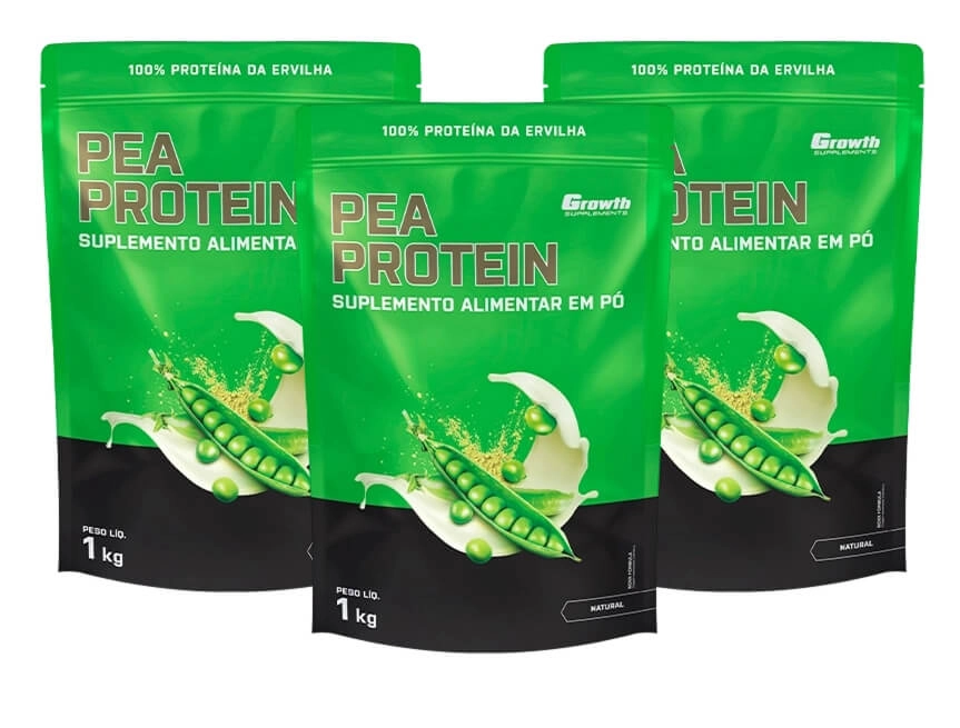 Growth Supplements - três embalagens de Pea Protein (proteína de ervilha)