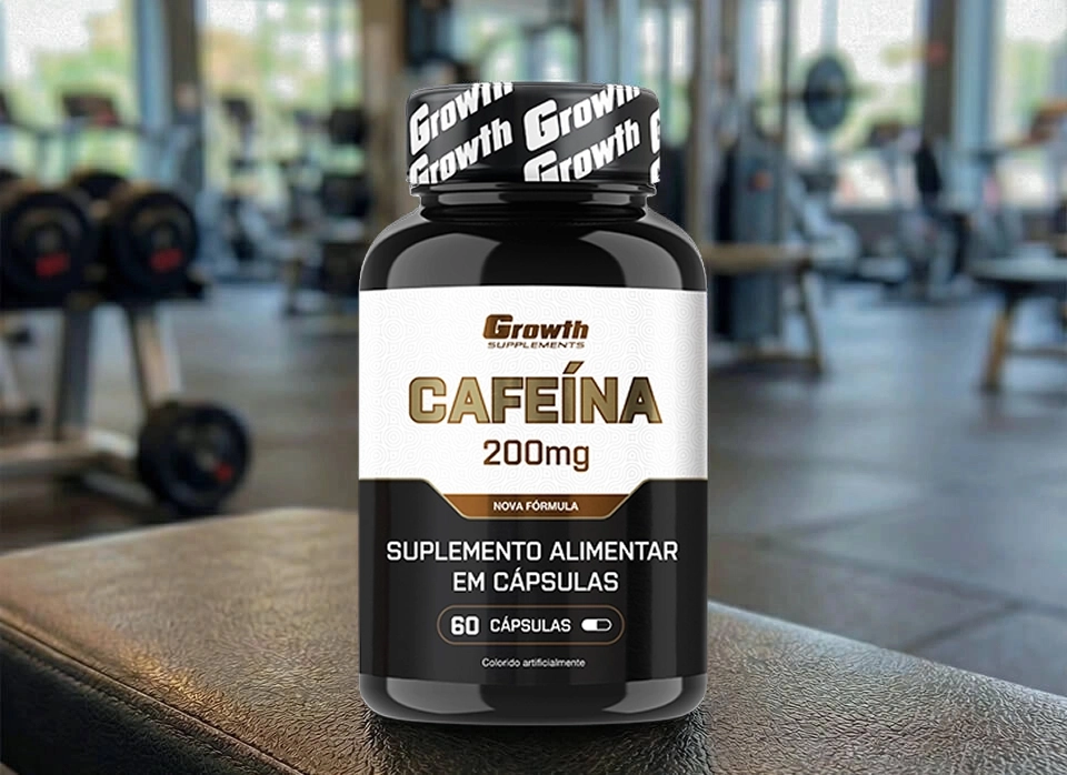 GROWTH SUPPLEMENTS - Imagem ilustrativa embalagem de cafeína 200 mg 60 caps