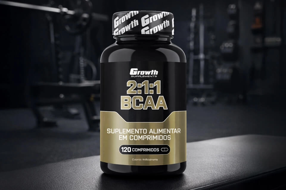 GROWTH SUPPLEMENTS - IMAGEM ILUSTRATIVA EMBALAGEM BCAA 2:1:1 120COMP