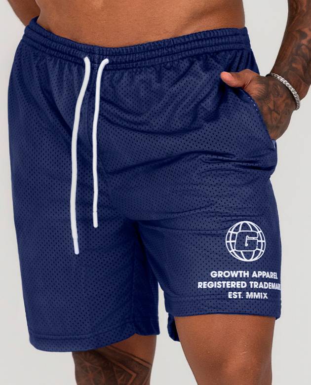 Bermuda Growth Confort Estampa Lateral Azul Marinho