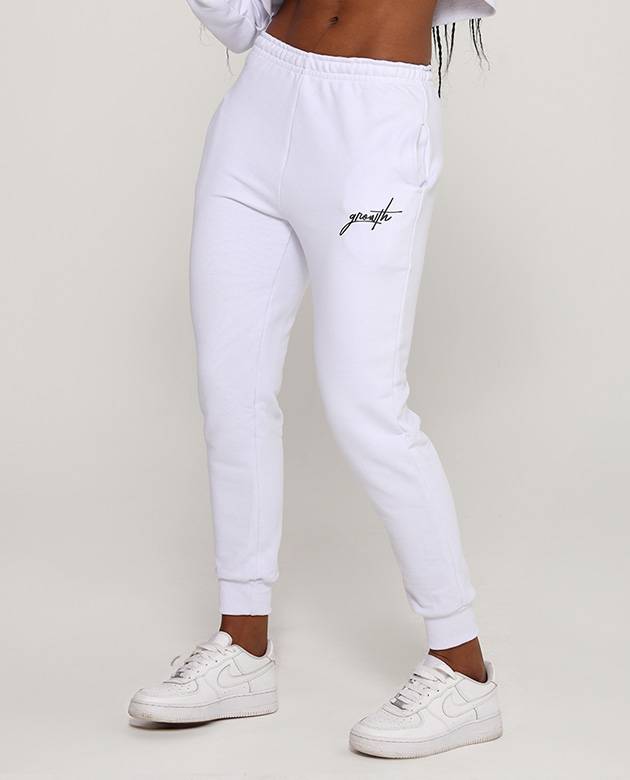 Calça Moletom Growth Manuscrito Branco