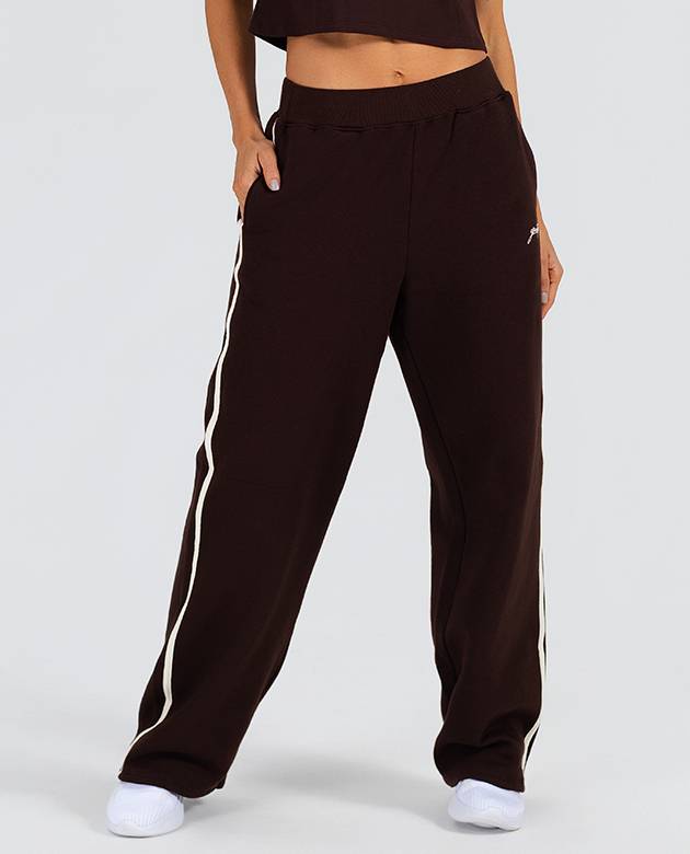 Calça moletom flare vivo lateral marrom