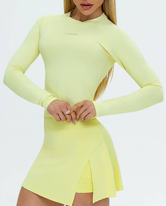 Camiseta Growth Manga Longa Térmica Amarelo Running