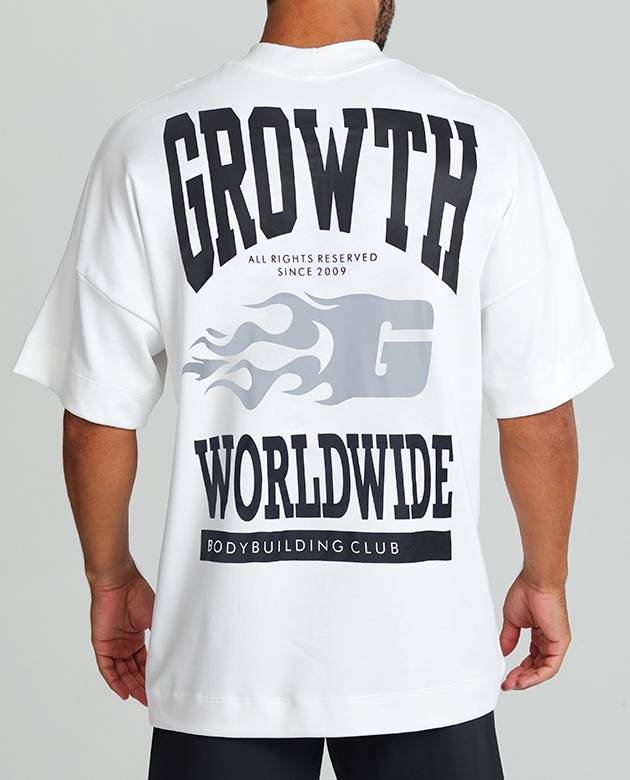 Camiseta Growth Oversized Worldwide Off white