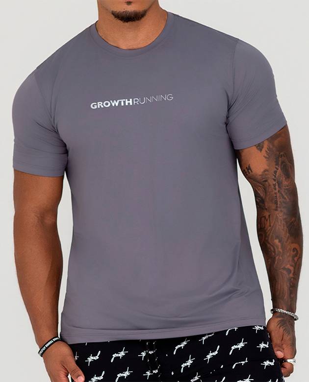 Camiseta Growth Running Cinza Grafite