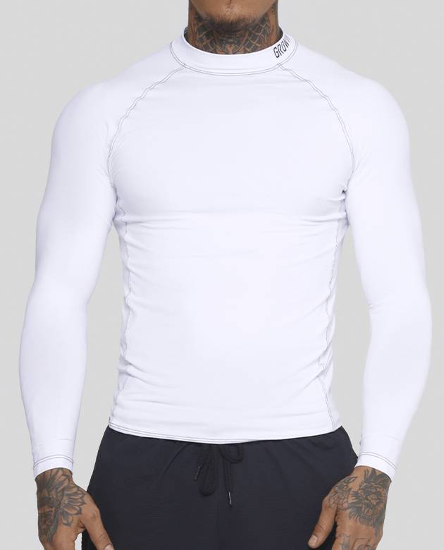 Camiseta Termica Manga Longa Growth Nec Branca