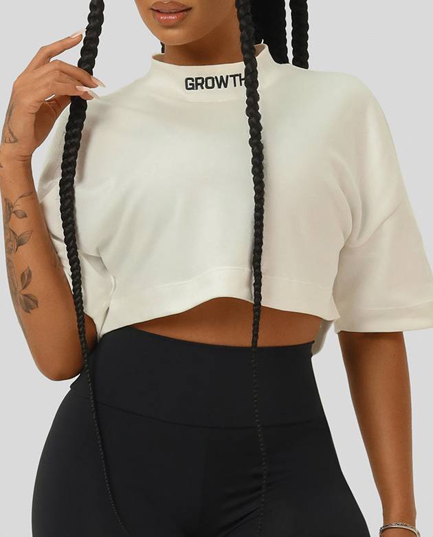 Cropped Growth Oversized Off White/Preto