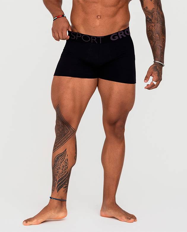 Cueca Boxer Preta Growth Premium