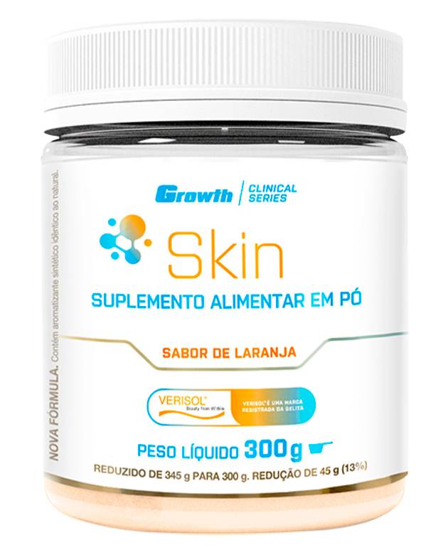 Growth Skin Colágeno Tipo 1 + Colágeno Verisol + Ácido Hialurônico + Vitamina C 300g