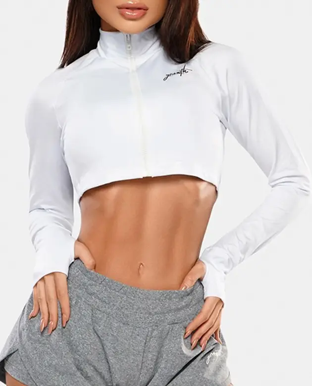 Jaqueta Cropped Growth Manuscrito Branco