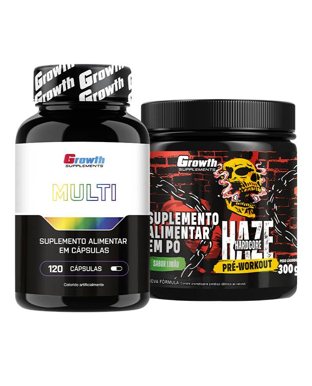 Kit Multivitamínico 120 caps e Pré-Treino Haze 300g