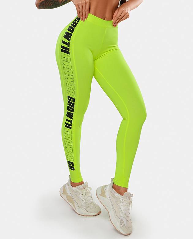 Legging Amarelo Neon Ad Recorte Logo Growth