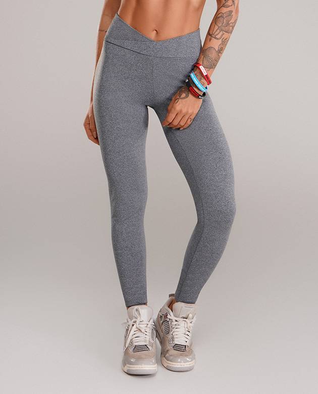 Legging Growth Ning Cinza Mescla Claro