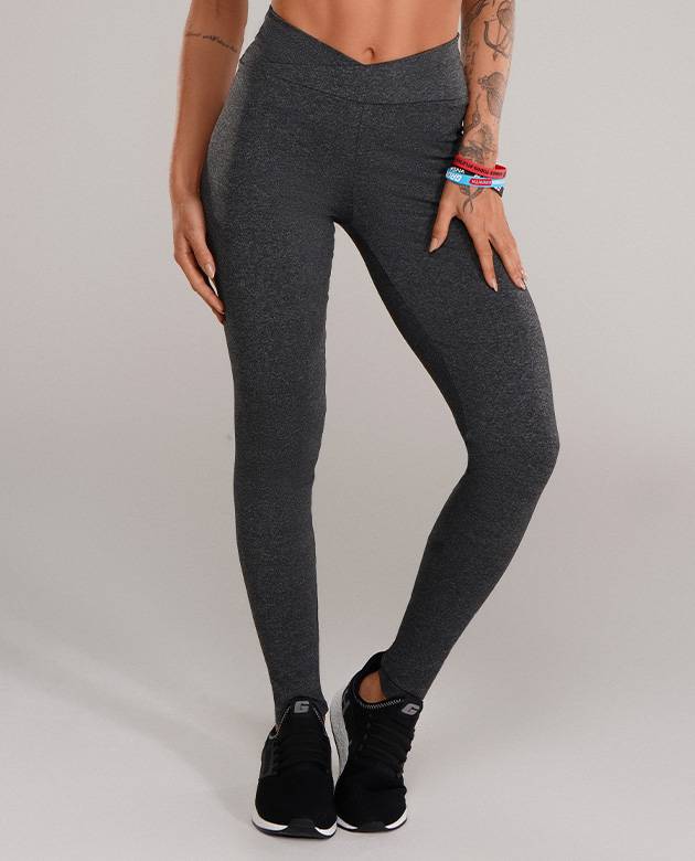 Legging Growth Ning Cinza Mescla Escuro