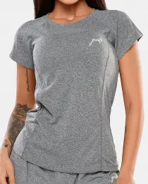 Camiseta Feminina Growth Manuscrito Mescla