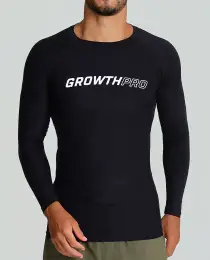 Camiseta Growth Pro manga longa preto