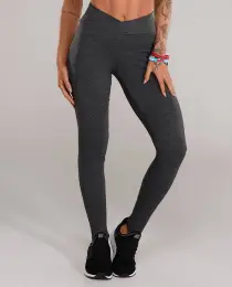 Legging Growth Ning Cinza Mescla Escuro
