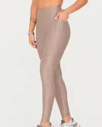 Legging Growth Shine Marrom Claro Dourado