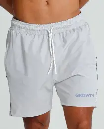 Short Banho Growth Cinza Detalhes Azul