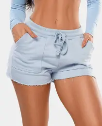 Short Moletom Azul Bebe Growth Fine