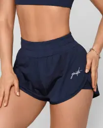 Shorts Duplo Azul Marinho Growth Manuscrito