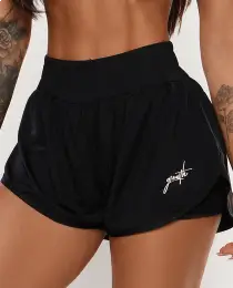 Shorts Duplo Preto Growth Manuscrito