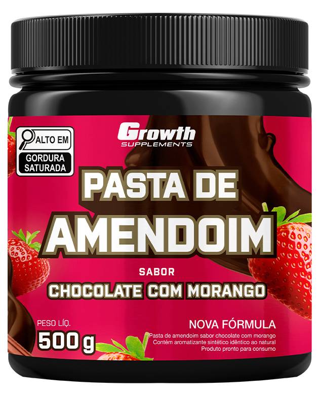 Pasta De Amendoim Sabor Chocolate Com Morango 500g