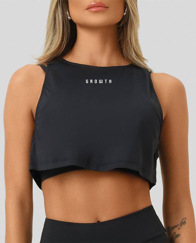 Regata Cropped Cava Preto
