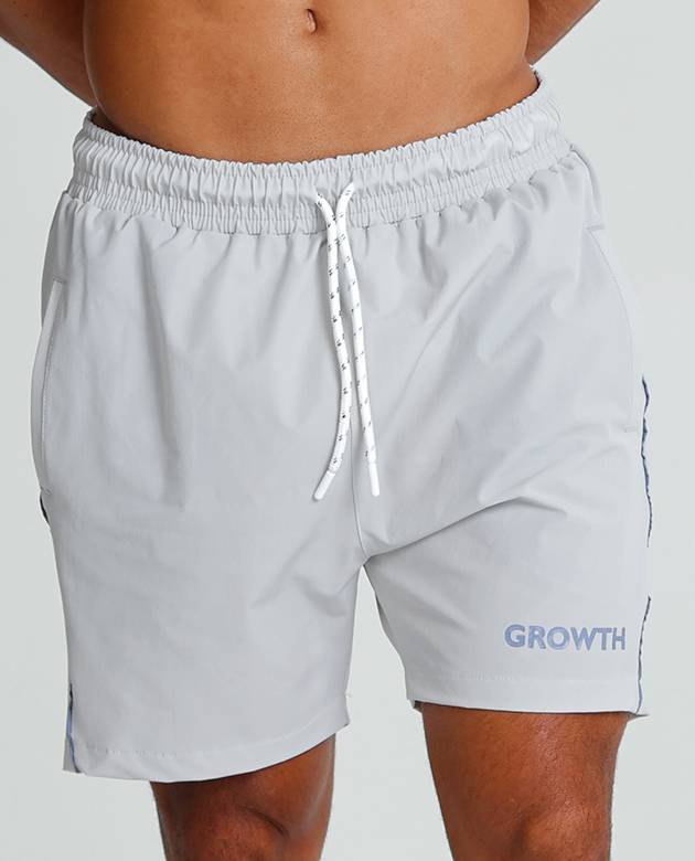 Short Banho Growth Cinza Detalhes Azul