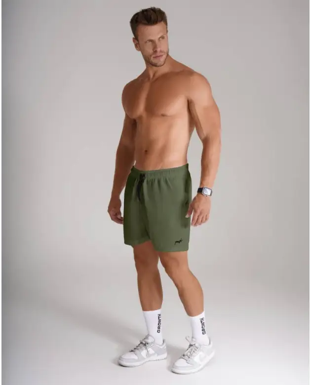 Short Banho Growth Manuscrito Verde Militar