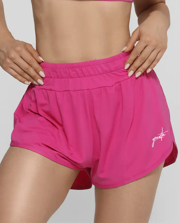 Shorts Duplo Growth Manuscrito Rosa