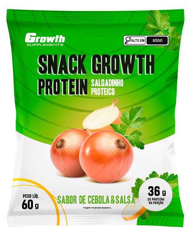 Snack Growth Protein 60g Sabor Cebola E Salsa