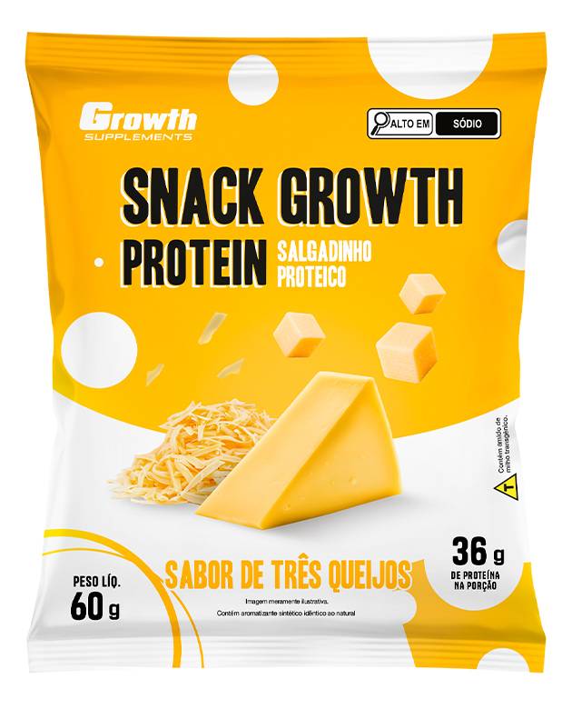 Snack Growth Protein 60g Sabor Três Queijos