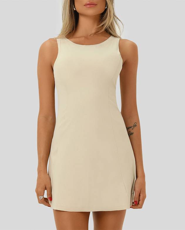 Vestido Growth Slim Bege Luna