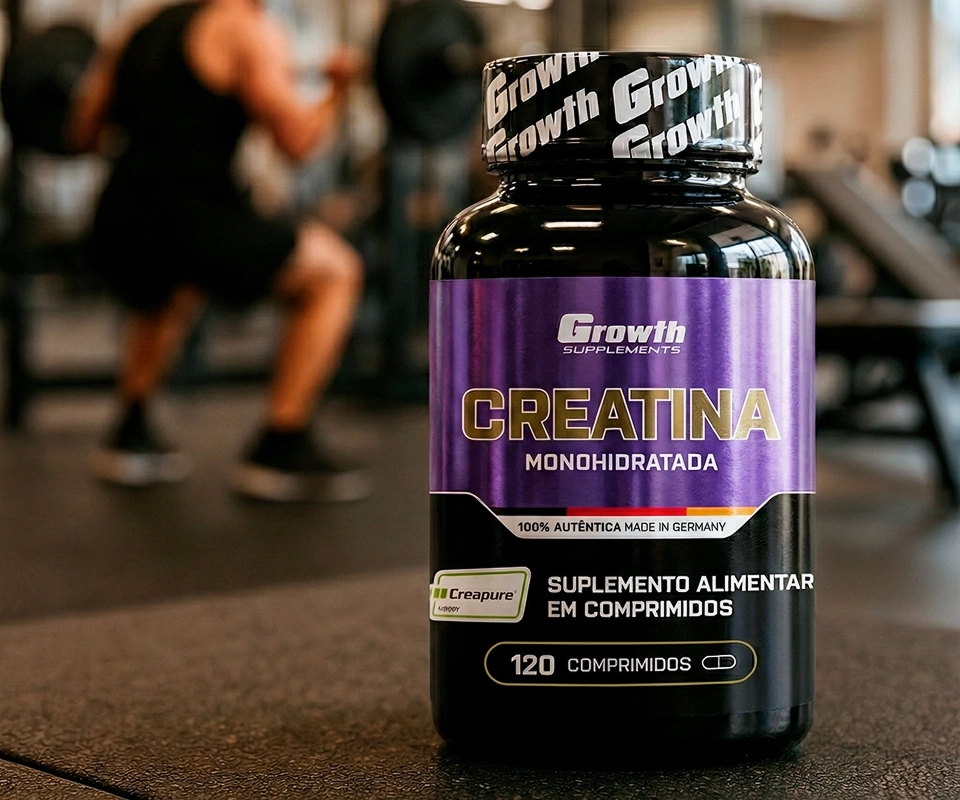 CREATINA (Creapure®) 120 COMPRIMIDOS na frente e atrás pessoa fazendo exercicios