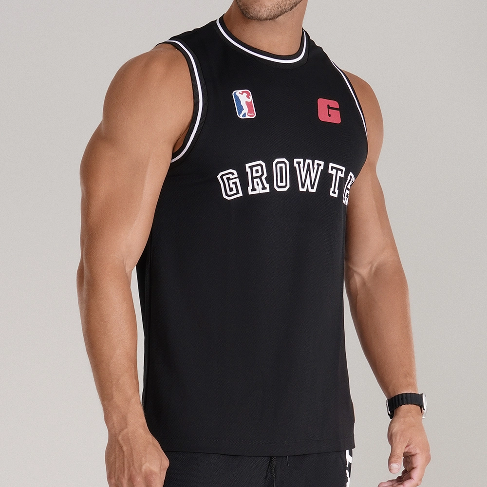 Regata Basquete Preta Logo Branco Growth Desde 2009