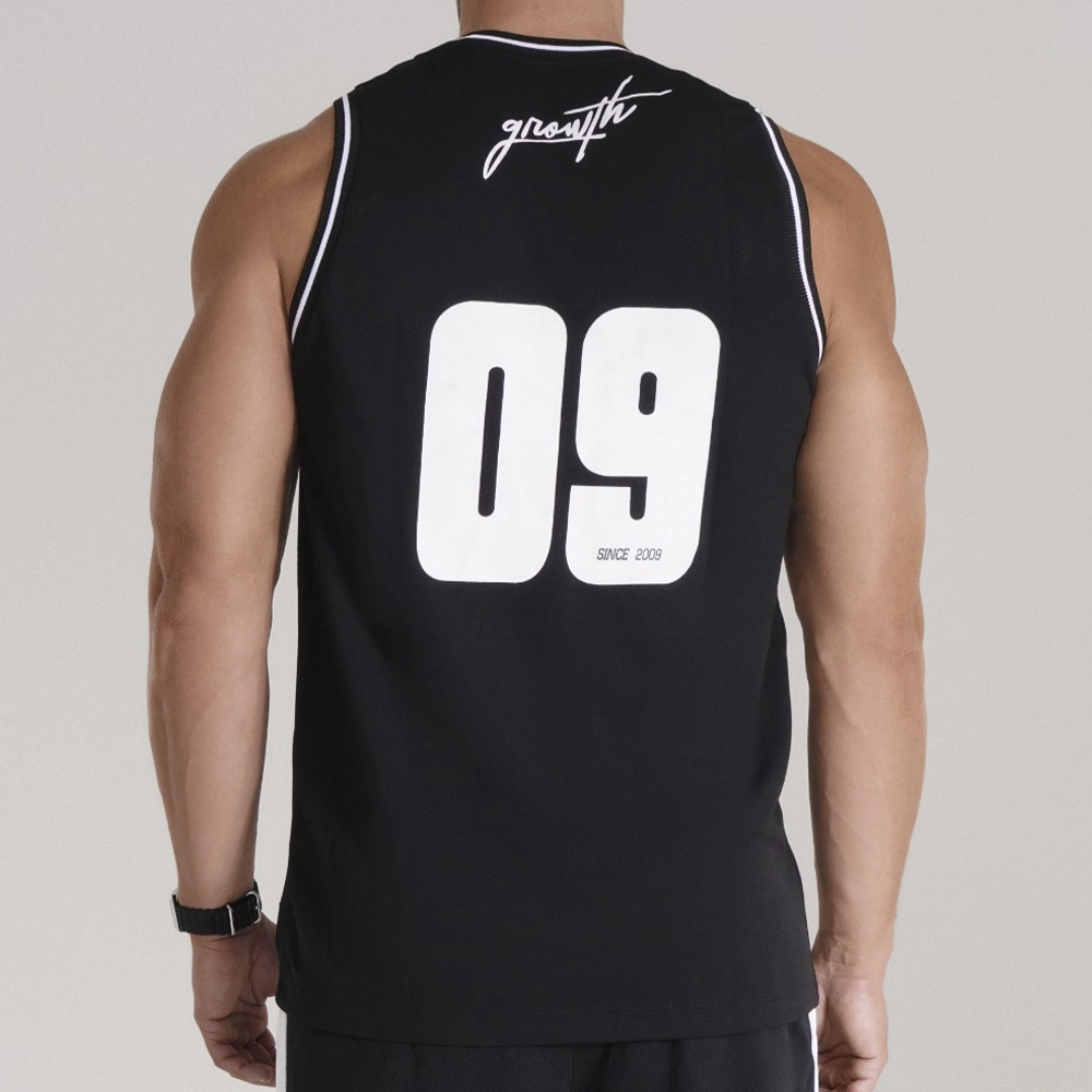Regata Basquete Preta Logo Branco Growth Desde 2009