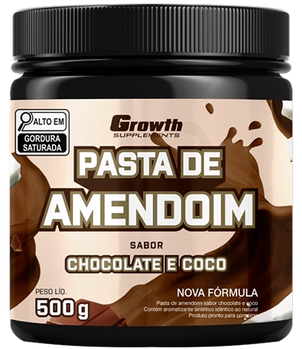 Foto do produto PASTA DE AMENDOIM SABOR CHOCOLATE E COCO 500G