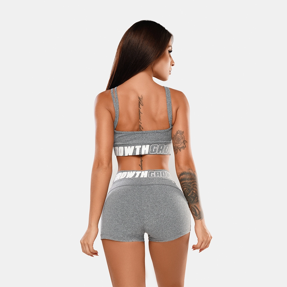 Short Cinza Mescla Ad Recorte Logo Growth
