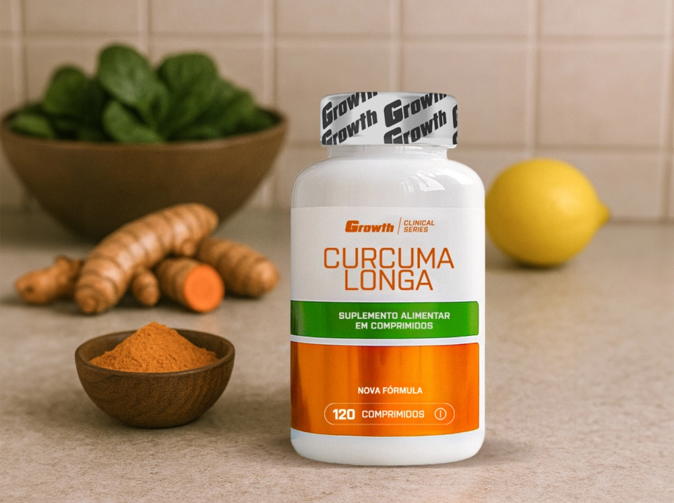 Imagem ilustrativa de um frasco de curcuma