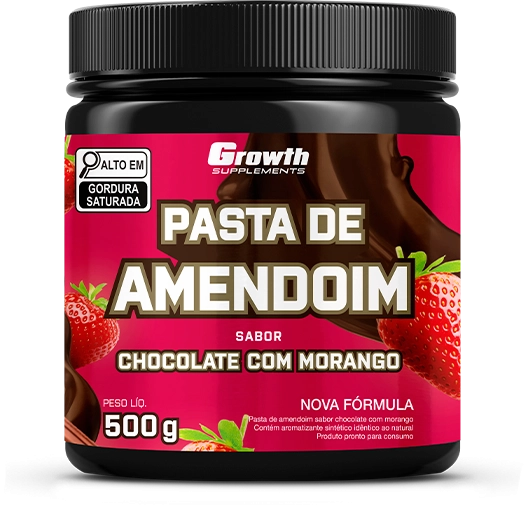 Foto do produto PASTA DE AMENDOIM SABOR CHOCOLATE COM MORANGO 500G