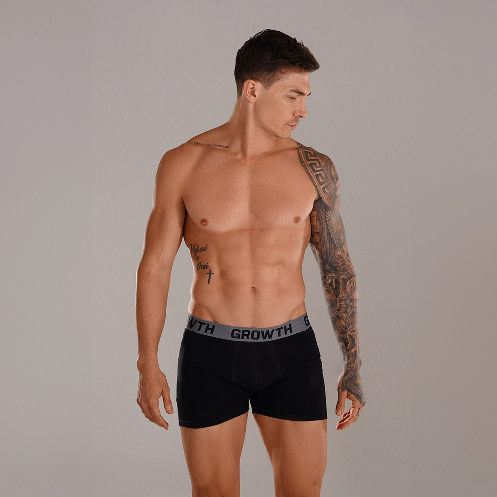 Cueca Boxer Preta Growth Premium