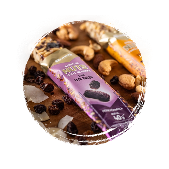 GROWTH SUPPLEMENTS - Embalagem de Barra de Nuts sabor Uva Passa Zero