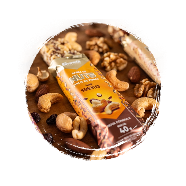 GROWTH SUPPLEMENTS - Embalagem de Barra de Nuts sabor Sementes Zero