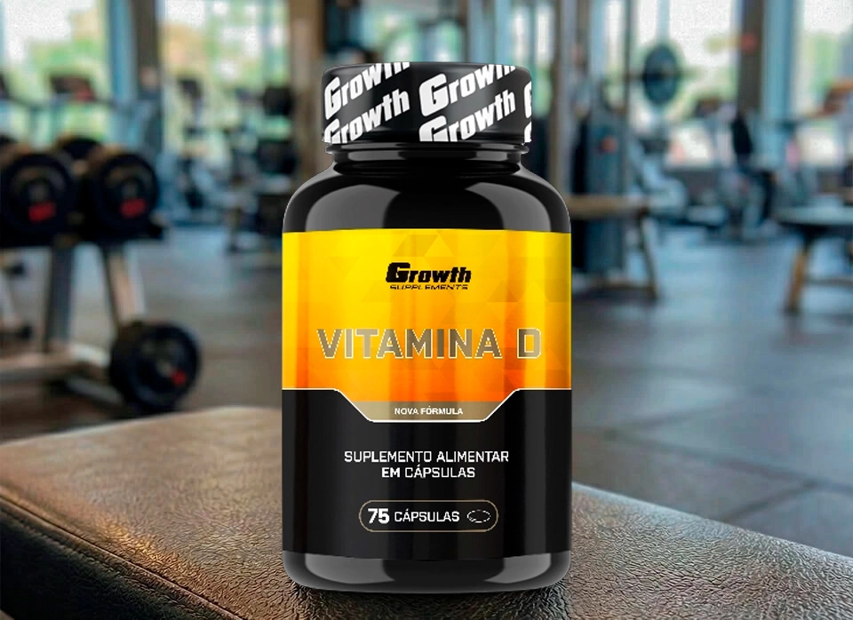 Vitamina D 75 Caps com uma academia ao fundo