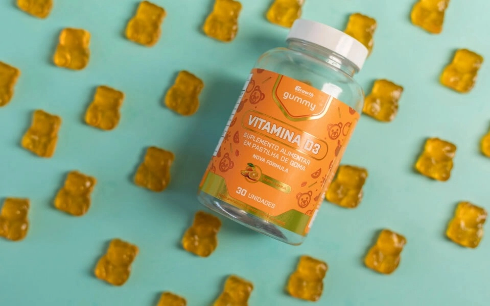 Imagem ilustrativa da embalagem do Gummy Vitamina D3 - Growth Supplements
